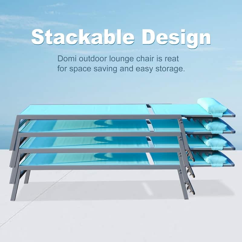 3 Pieces Patio Chaise Lounge Set Pool Lounge Chairs with Table