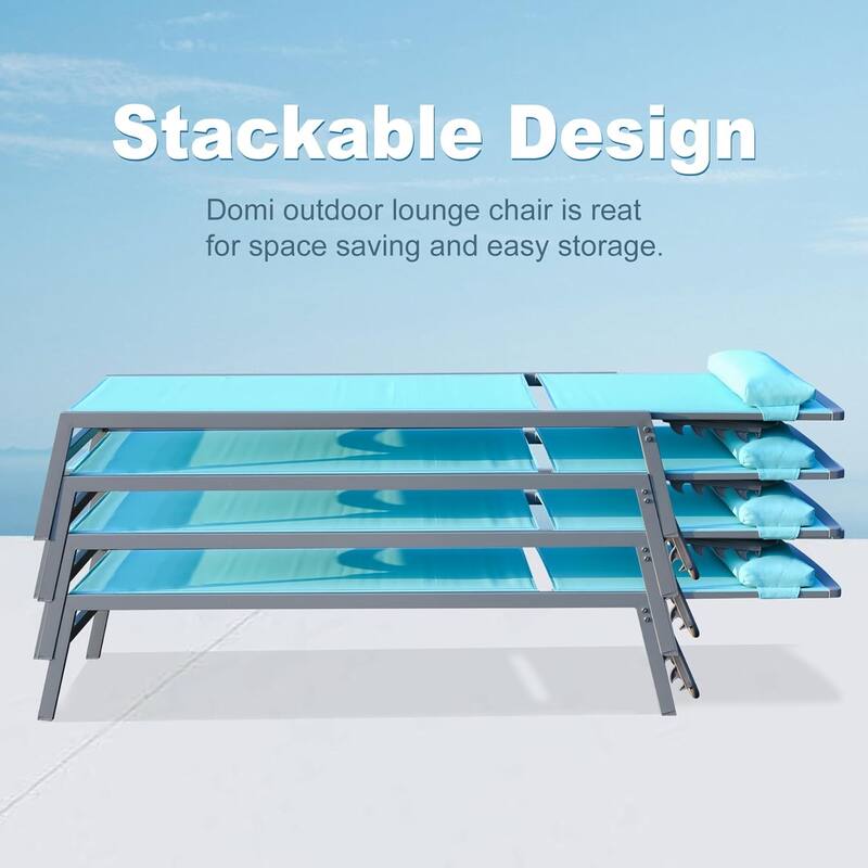 GDFStudio - Logan 3-Piece Outdoor Chaise Lounge Set with Adjustable Recliners and Steel Side Table