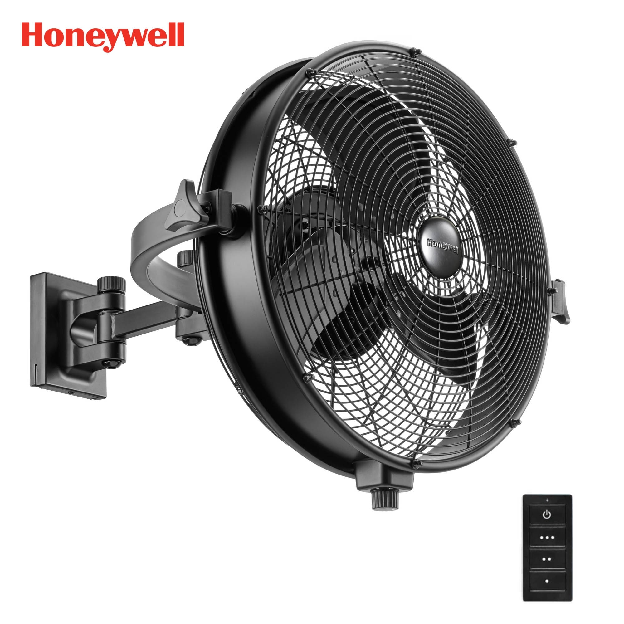 20" Honeywell Matte Black Outdoor Wet-Rated Wall Fan with Remote Control - 20 Inches
