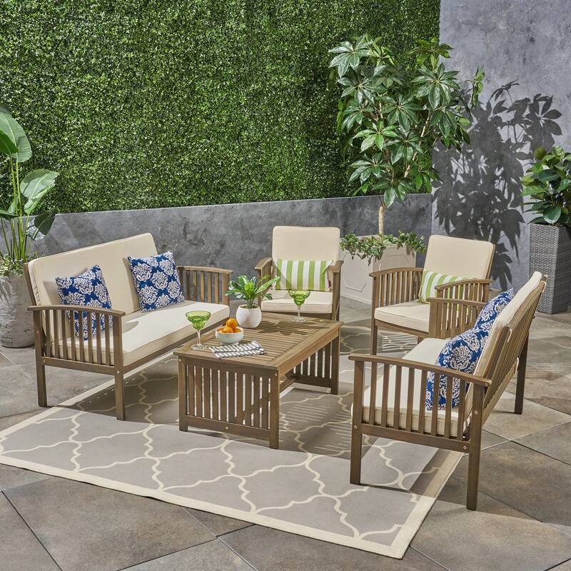 Carolina Outdoor 6-Seater Conversation Set by Christopher Knight Home