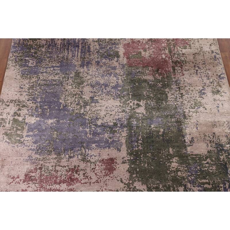 Contemporary Abstract Modern Area Rug Handmade Wool Carpet - 6'7" X 9'6"