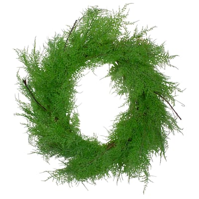 Brown and Green Cedar Christmas Wreath - 24-Inch Unlit - 24"