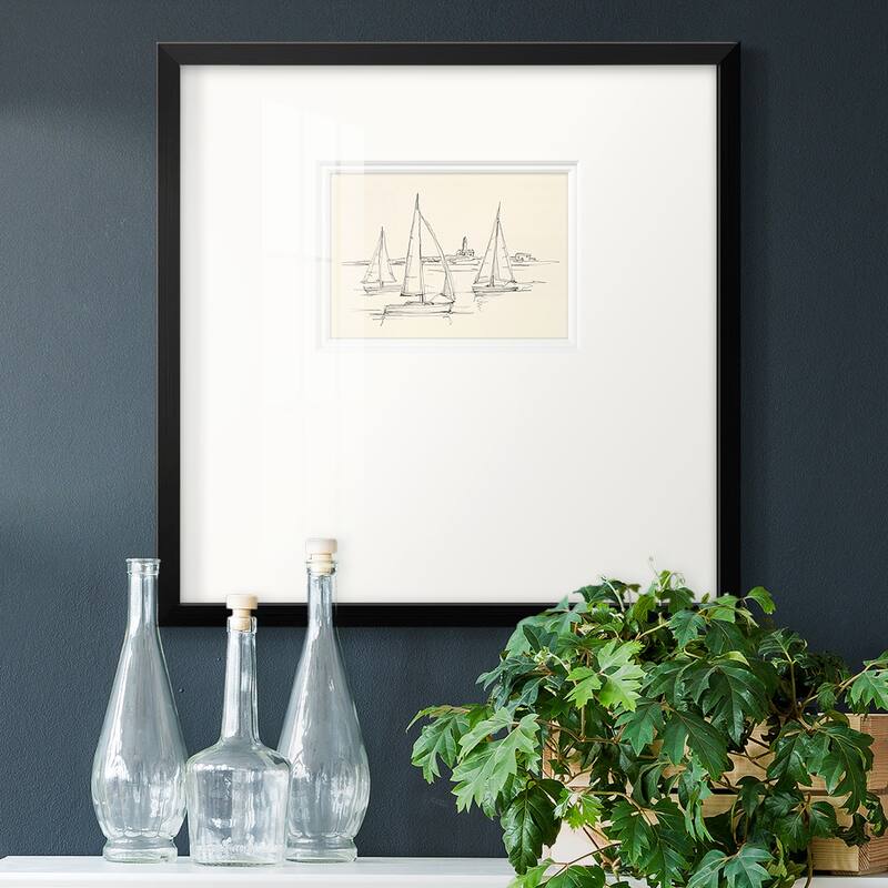 Coastal Contour Sketch IIPremium Framed Print