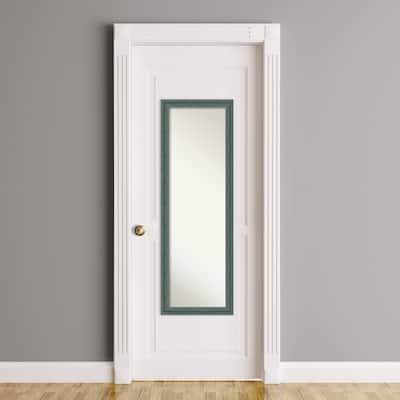 Upcycled Non-Beveled Wood Framed Full-Length On the Door Mirror - Glass Size 14x48