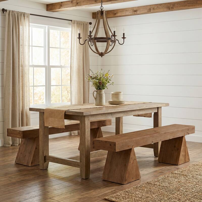 Solid Wood Bench, 63" Dining Bench, Entryway Benches for Dining Room, Bedroom, Hallway, Kitchen