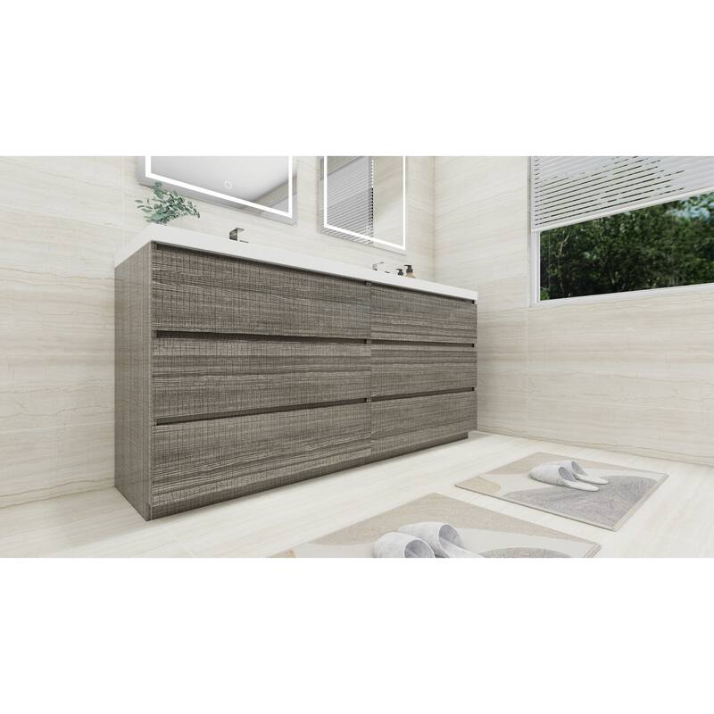 Aron 72'' Freestanding Vanity with Double Reinforced Acrylic Sink