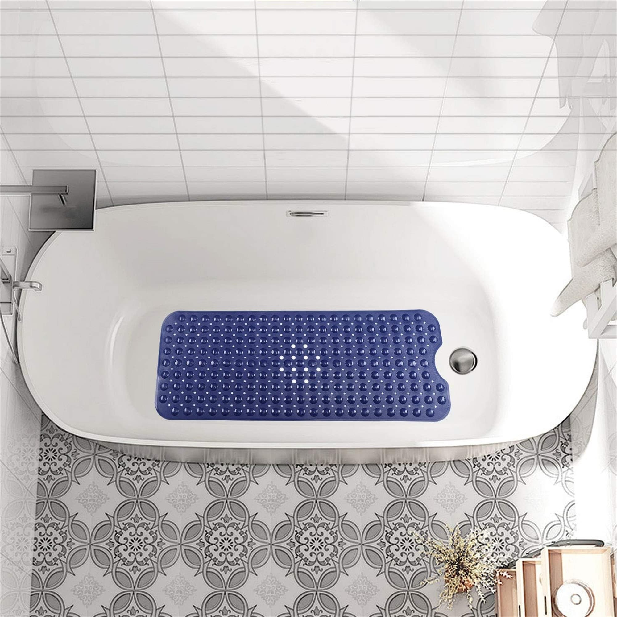 Bath Shower Tub Mat 39x15 Machine Washable Bathtub Mats with Drain Holes,  Suction Cups - On Sale - Bed Bath & Beyond - 29860626