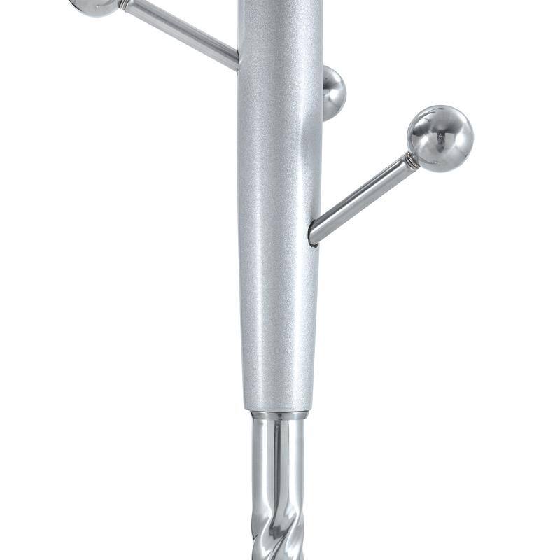 72" Silver Stainless Steel Coat Rack ,Solid Wood Brackets and Detachable Design