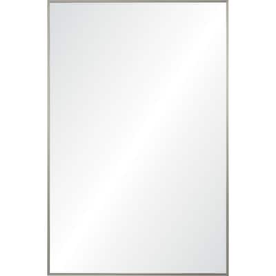 35.5" Clear Nickel Finished Framed Rectangular Wall Mirror