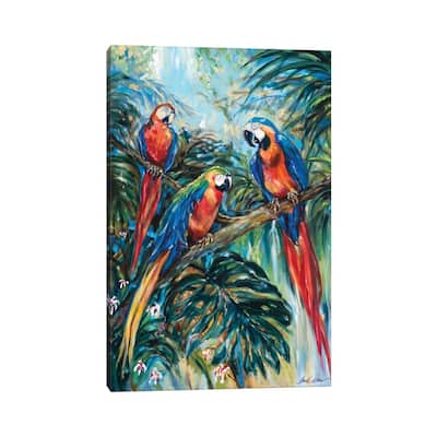 iCanvas "Parrot Choir" by Linda Olsen Canvas Print