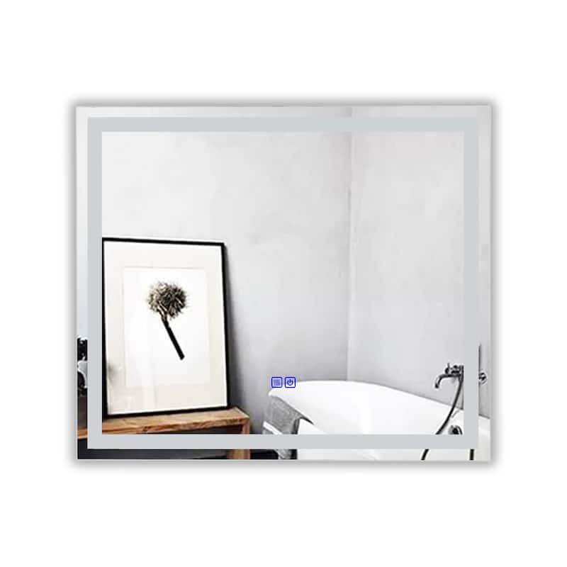 Frameless Wall Mounted LED Bathroom Mirror - Colorless