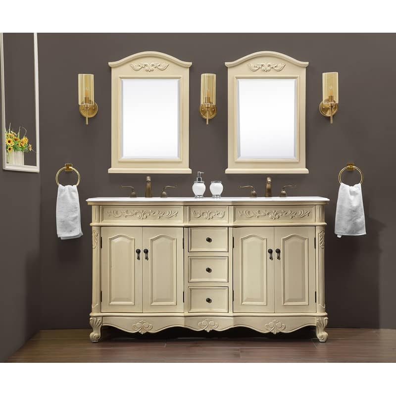 60" Double Bathroom Vanity Sink