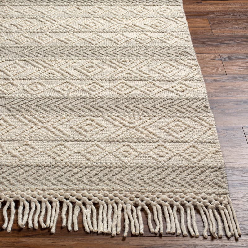 Livabliss Kiriath Handmade Bohemian Stripe Wool Blend Area Rug