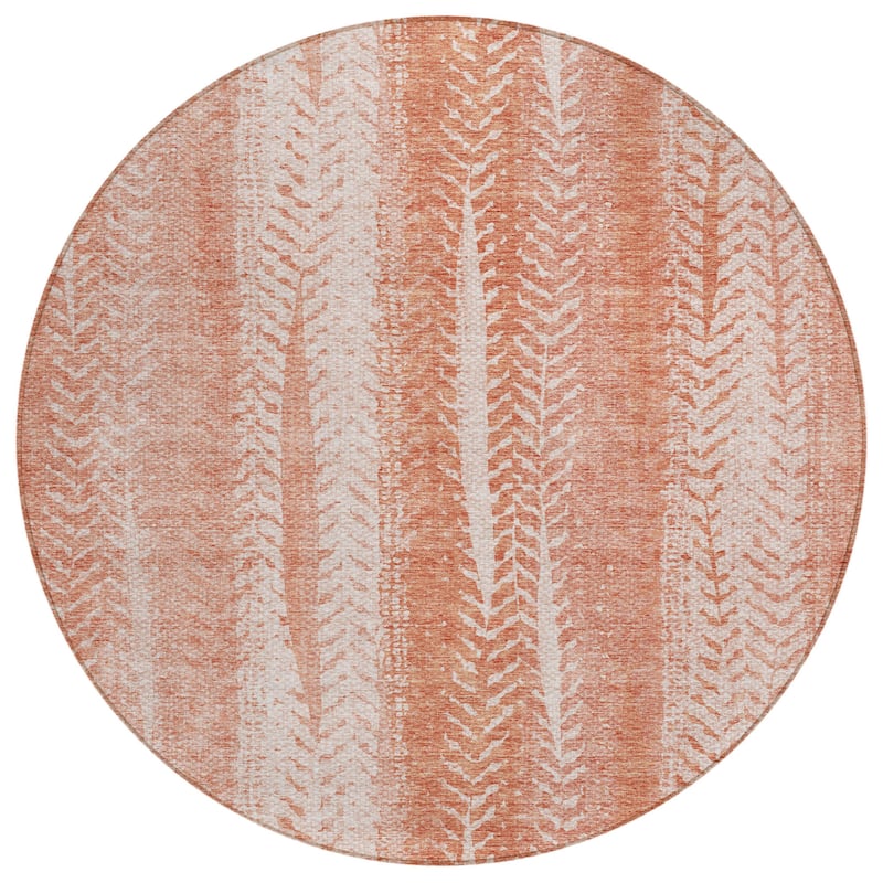 HomeRoots Botanical Leaves Transitional Rectangle Outdoor Rug
