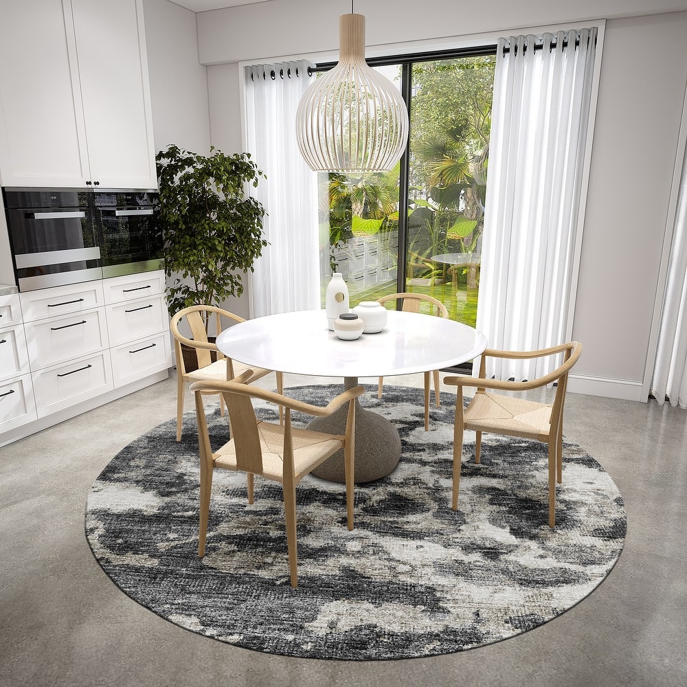 Indoor/ Outdoor Accord Modern Waves Washable Rug New