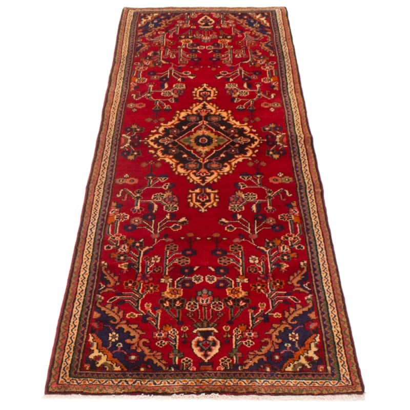 ECARPETGALLERY Hand-knotted Andelz Red Wool Rug - 3'4 x 10'4