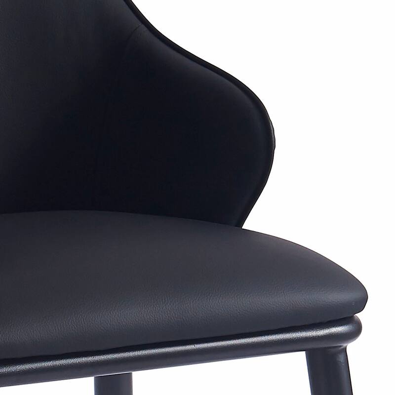 Contemporary Faux Leather and Metal Dining Chair, Set of 4