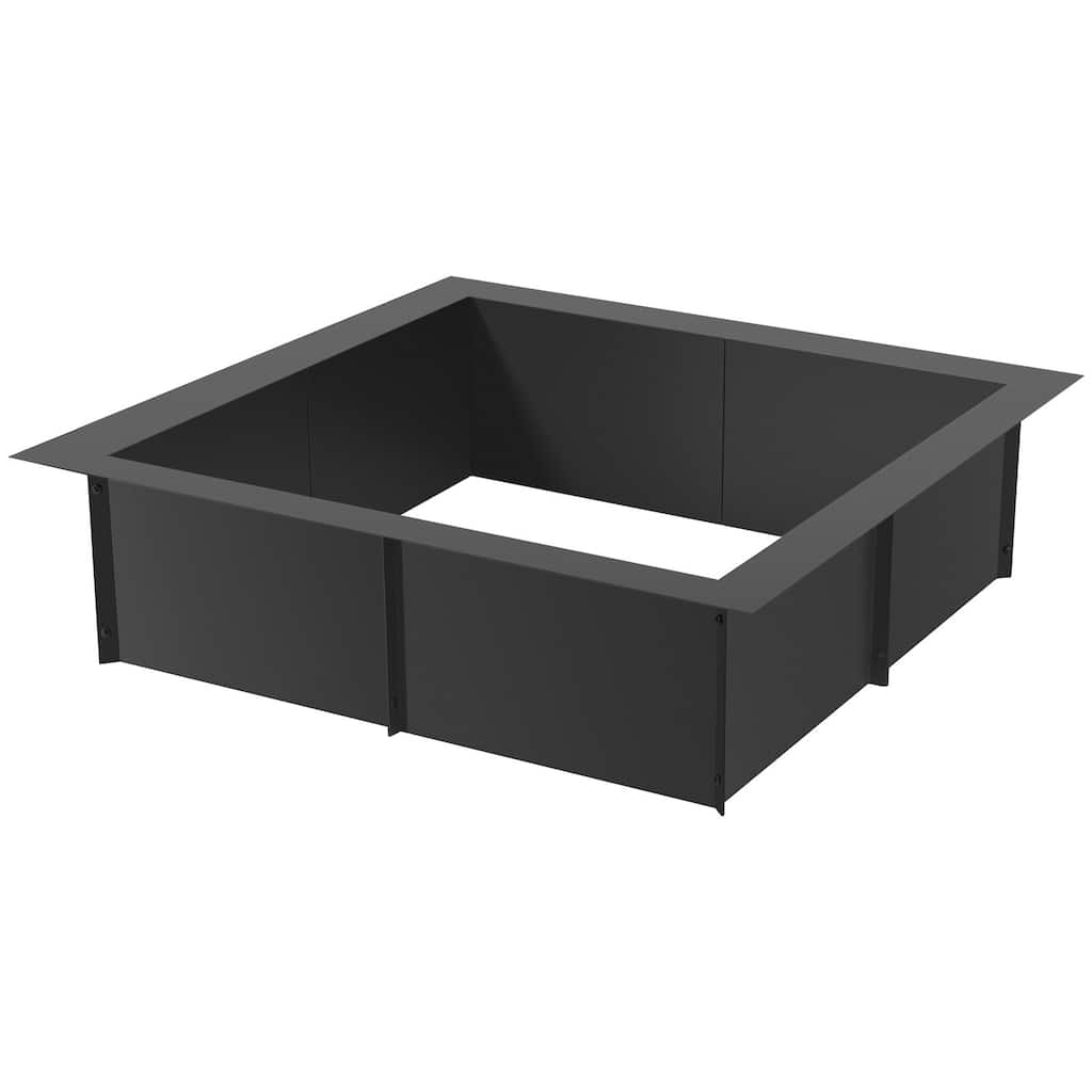 Black Carbon Steel Fire Pit Ring Liner, 8 Panels, Rust Resistant