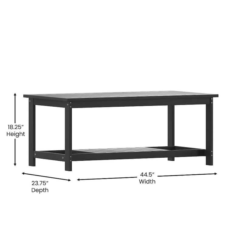 Indoor/Outdoor Poly Resin 2-Tier Adirondack Coffee Table