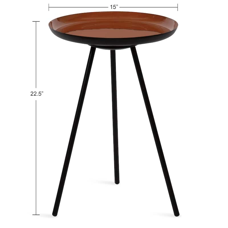 Kate and Laurel Laranya Round Metal Side Table - 15x15x22.5