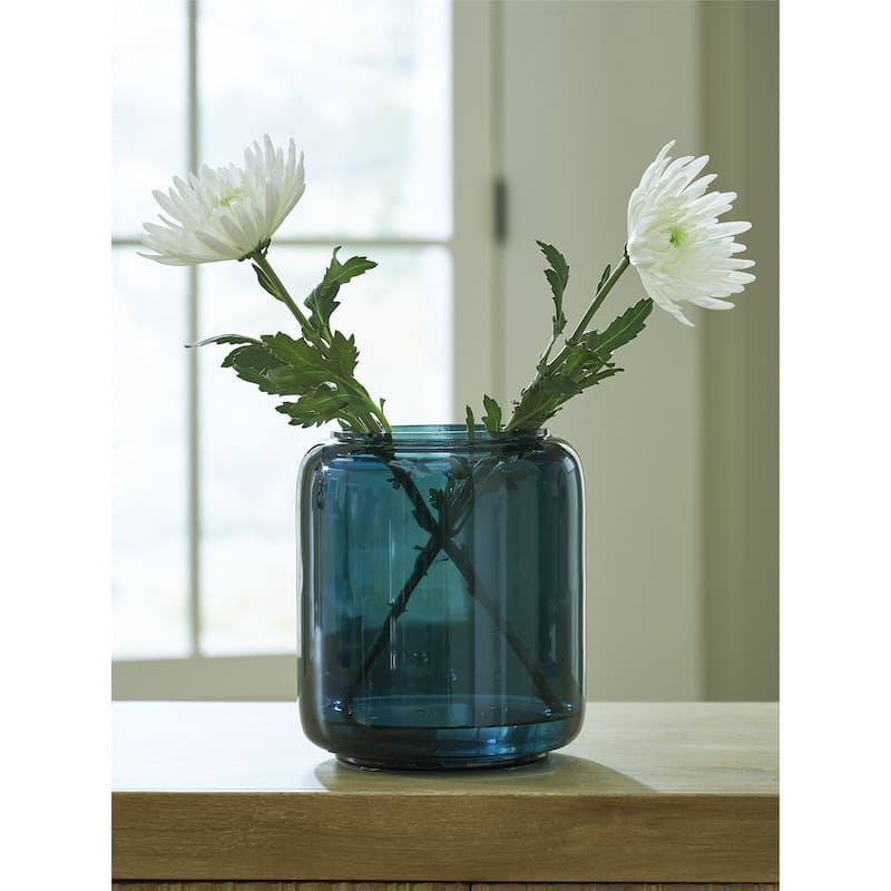 Signature Design by Ashley Inisland Blue Vase - 7" W x 7" D x 8" H