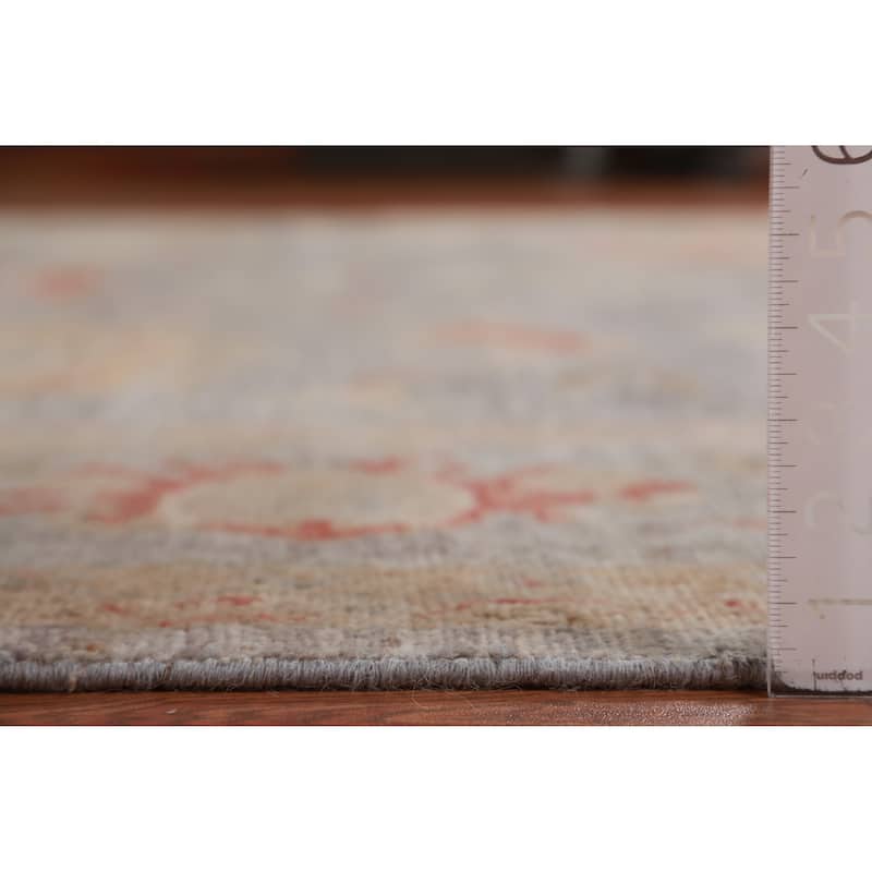 Hand Knotted Oriental 100% Wool Carpet Transitional All-Over Greys & Charcoal Oushak Area Rug - 11' 9'' X 8' 11''