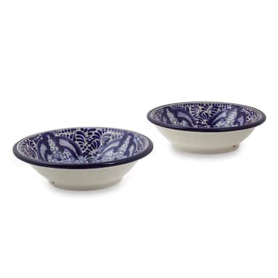 NOVICA Handmade Puebla Kaleidoscope Ceramic Bowls (Pair)