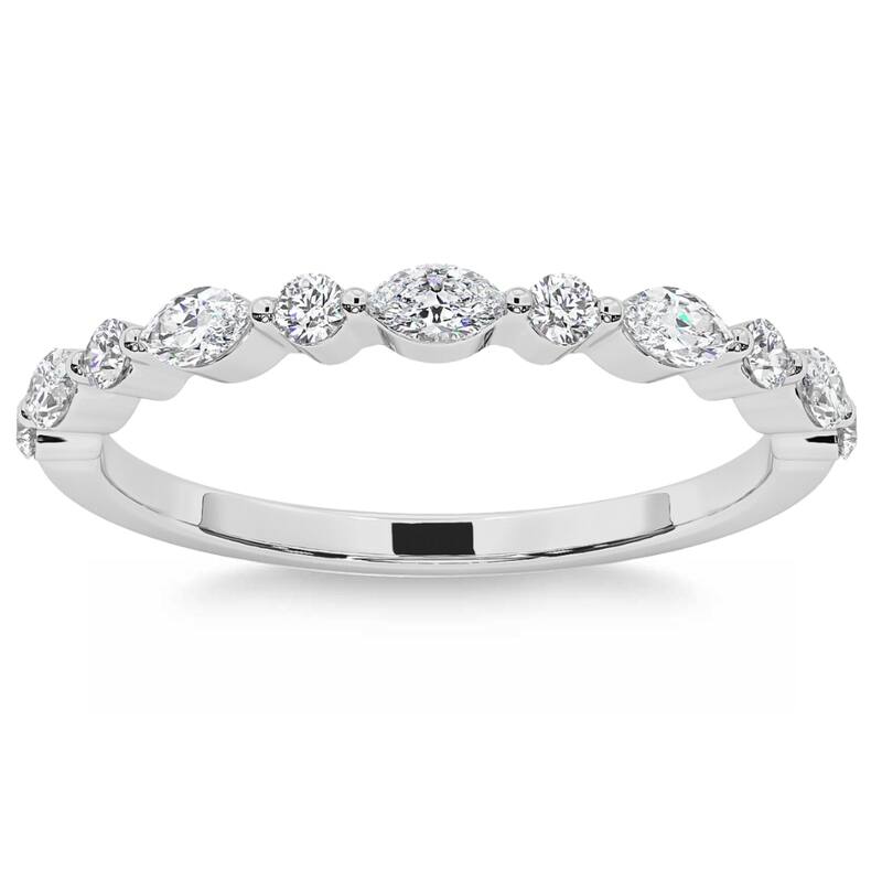 1/2Ct Marquise Cut Wedding Ring Anniversary Band Gold Lab Grown