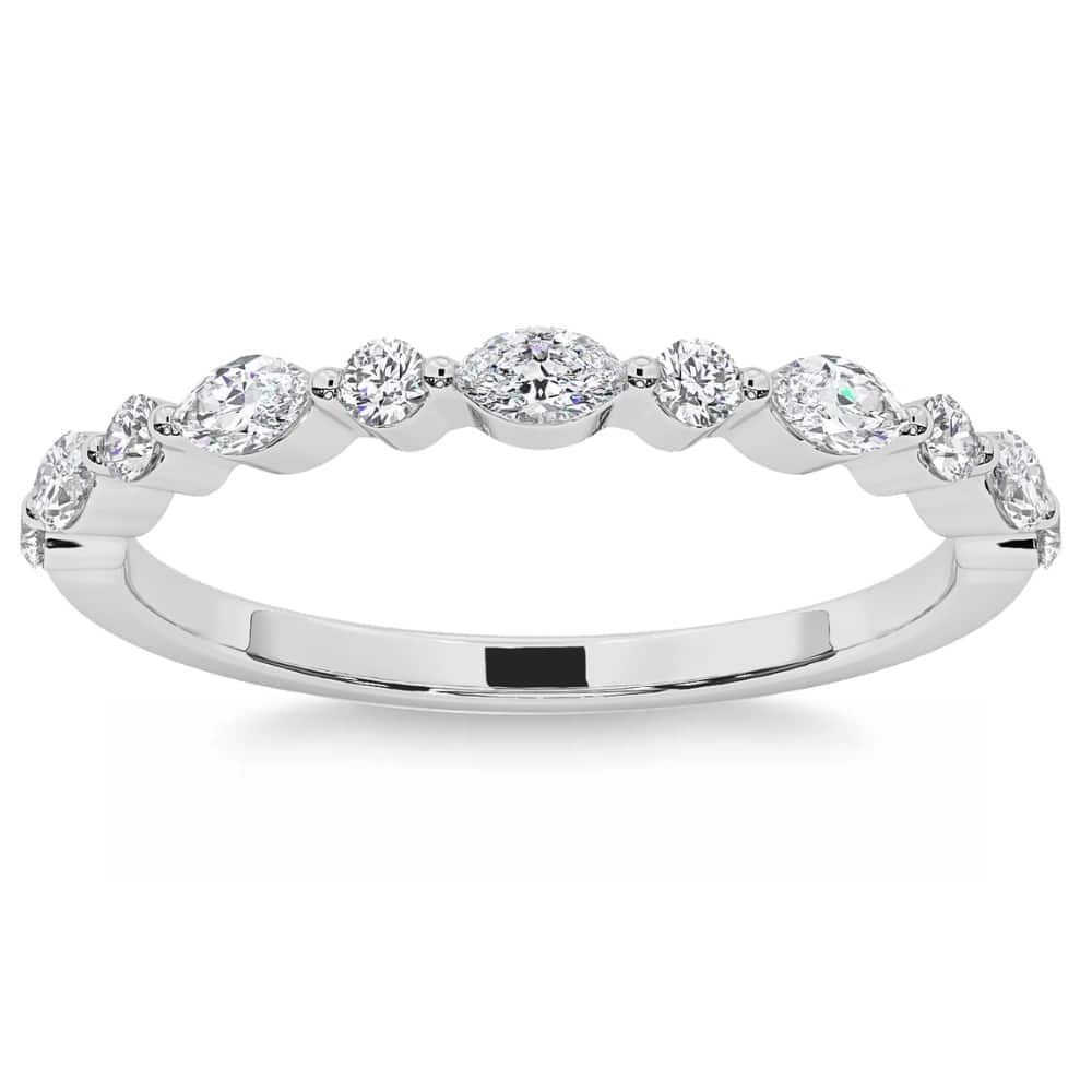 Bliss Diamond 1/2Ct Marquise Cut Wedding Ring Anniversary Band Gold Lab Grown