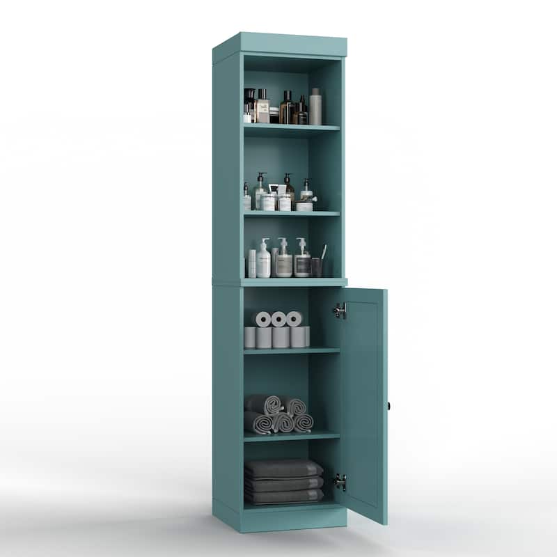 Palace Imports 100% Solid Wood 16.5" Bathroom Storage Cabinet with Solid Doors and Adjustable Shelves