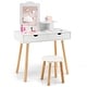 preview thumbnail 5 of 8, Costway Kid Vanity Table Chair Set with Mirror Large Storage Drawers - See Details