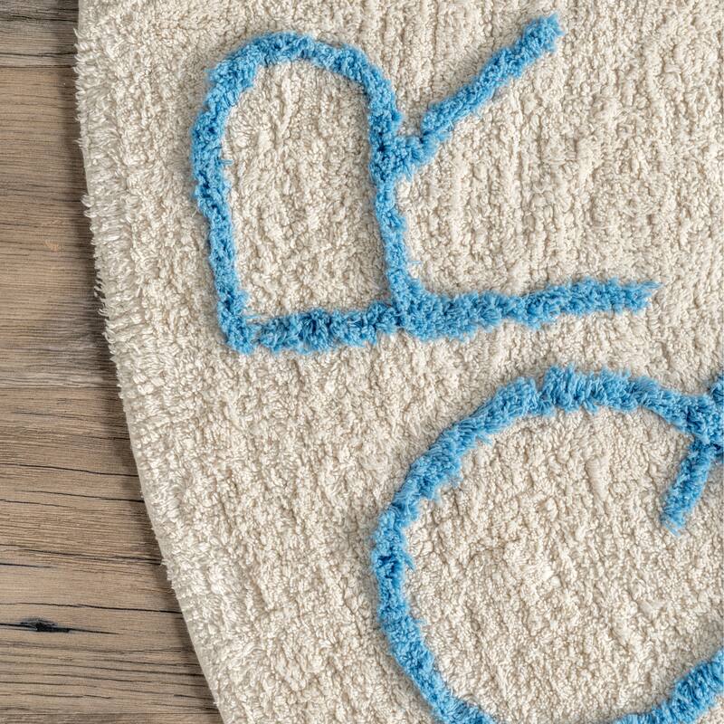 Nuloom Alphabet SpinClean Washable Round Rug