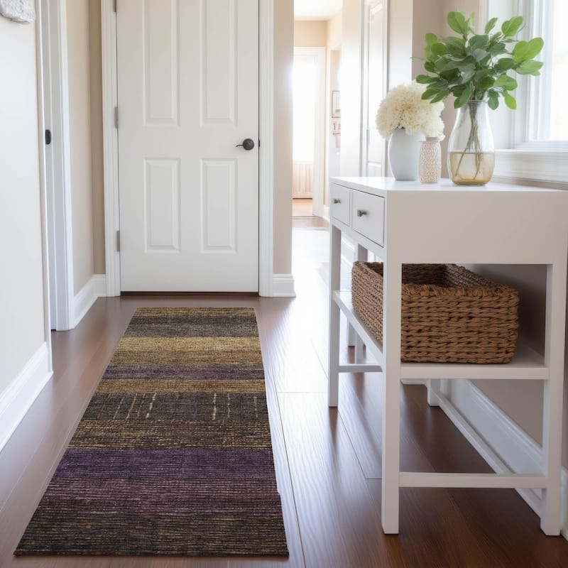 Premium Washable Super Soft Ombre Stripes Mayfield Rug - Brown - 2'3" x 7'6"