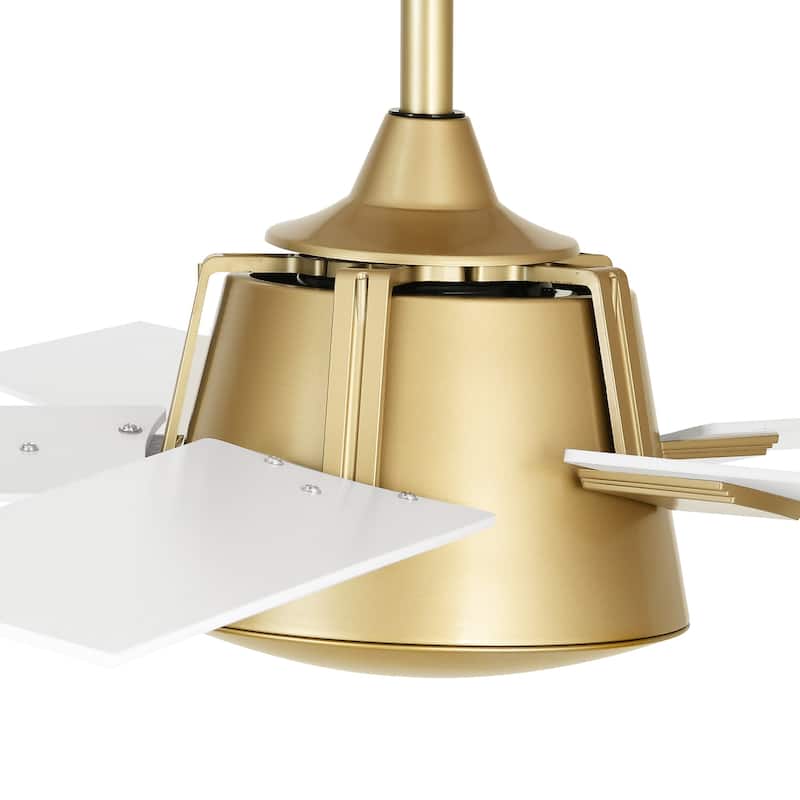 Moasis 52 Inch Modern Black Gold Ceiling Fan with Wall Switch & Remote