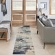 preview thumbnail 41 of 143, Nourison Modern Abstract Sublime Area Rug Ivory/Blue - Runner - 2' 2" x 10'