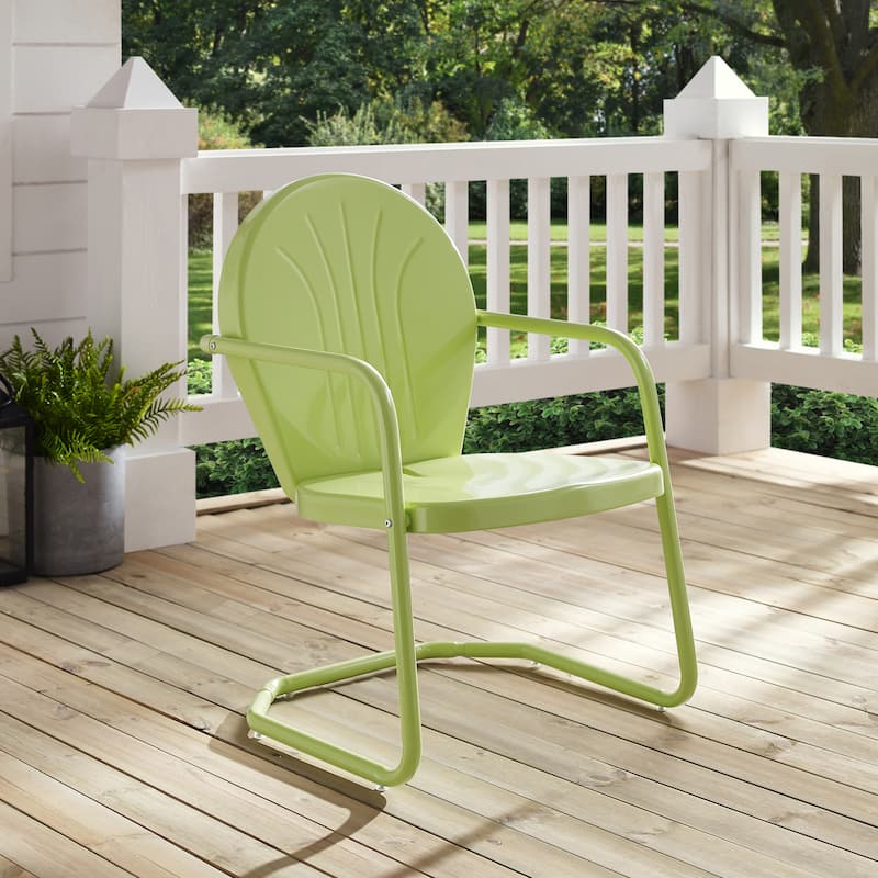 Crosley Griffith Metal Chair In Key Lime - 22 W x 28.2 D x 33.25 H