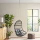 preview thumbnail 10 of 16, Richards Outdoor/Indoor Wicker Hanging Chair (No Stand) by Christopher Knight Home Gray + Dark Gray