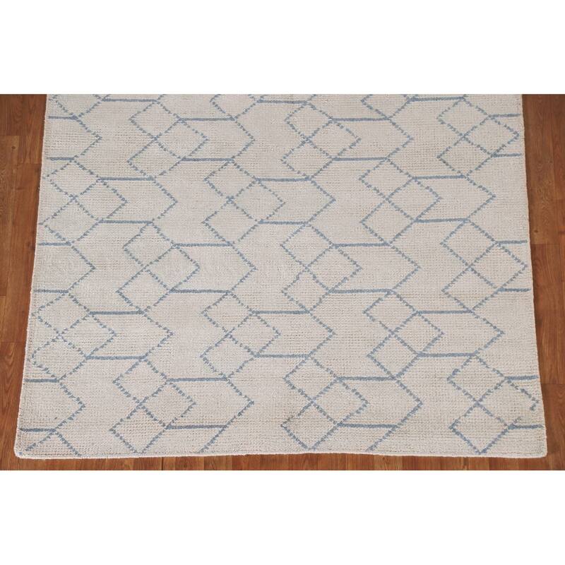 Trellis / Moroccan Indian Area Rug Handmade Wool Carpet - 5'1"x 7'10"