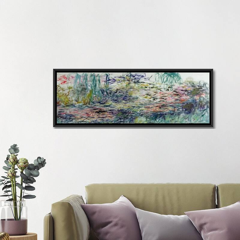 iCanvas "Waterlilies, 1917-19 " by Claude Monet Framed Canvas Print