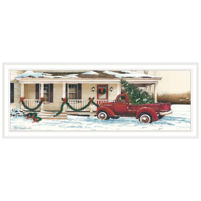 HomeRoots Preparing for Christmas White Framed Wall Art