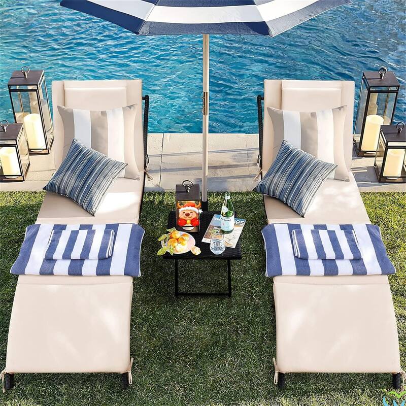 Lounge Chairs for Outside 3 Pieces Patio