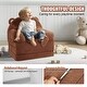 preview thumbnail 5 of 8, Brown Velvet Kids Sofa Chair, Foldable, Soft and Easy to Clean - 44.88” L x 19.69” W x 14.17” H