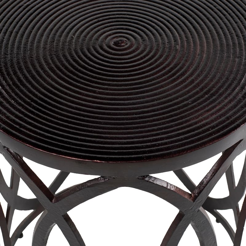 Artistic Weavers Mullac Glam Metal Drum 16-inch Tall Accent Table - 18"H x 16"W x 16"D