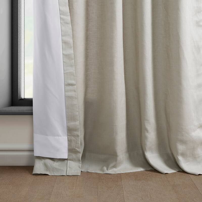 Exclusive Fabrics Room Darkening Euro Linen Curtain (1 Panel) - Window Treatment for Bedroom or Living Room