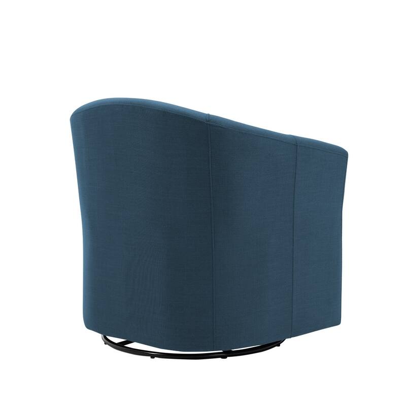 UIXE Swivel Barrel Accent Chair with Metal Base - 30.7"W x 29.9"H x 27.5"D