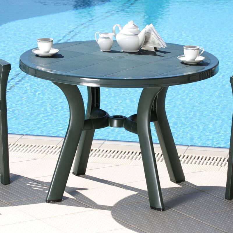 42" Green Round Outdoor Patio Dining Table
