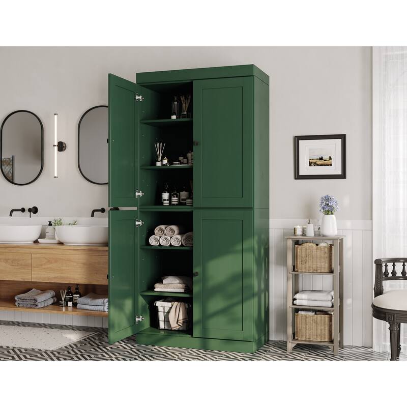 Palace Imports 100% Solid Wood 32" Bathroom Storage Cabinet with Shaker Doors and Adjustable Shelves