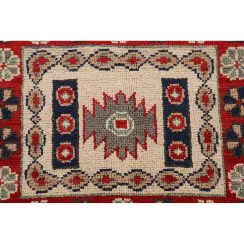 Oriental Beige Kazak Rug Handmade Traditional Wool Carpet - 6'9" x 9'9"
