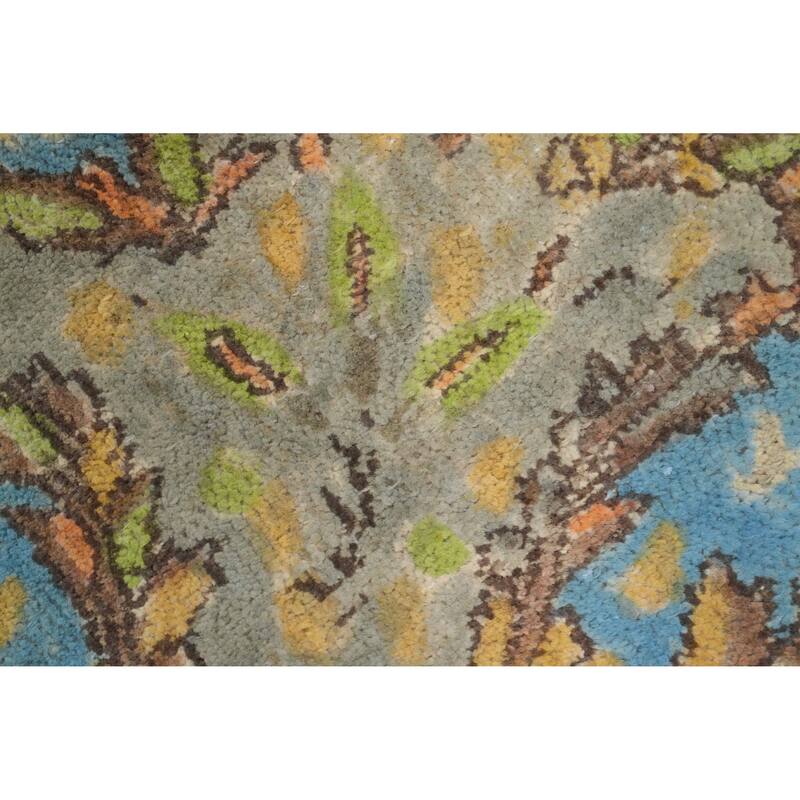 Hand Knotted Oriental 100% Wool Carpet Traditional Floral Oranges & Rust Kerman Area Rug - 12' 10'' X 9' 10''