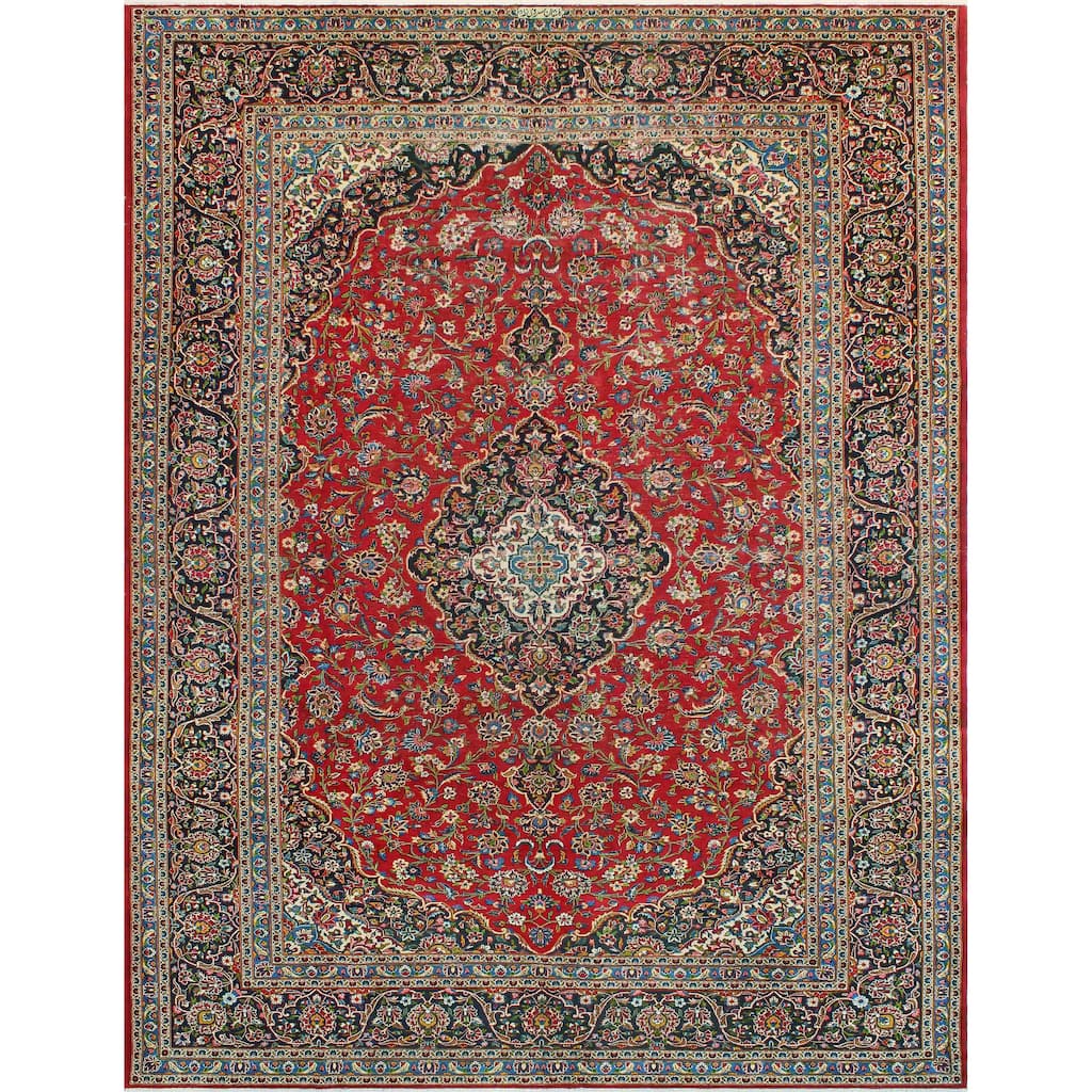 Vintage Distressed Andrew Red/Navy Rug - 9'3" x 12'5"